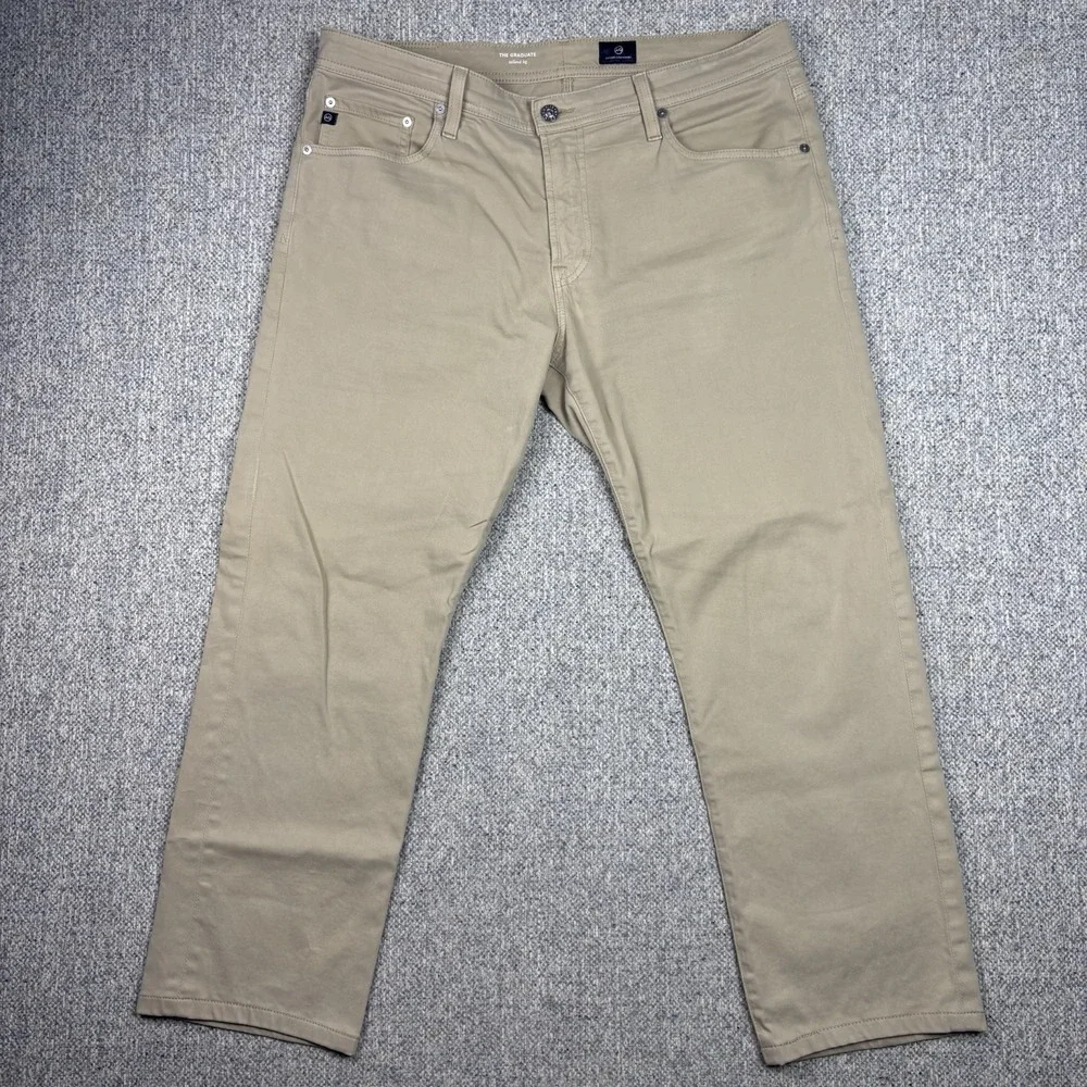 AG Adriano Goldschmied The Graduate Tailored Leg Khaki Chinos Mens 36x34